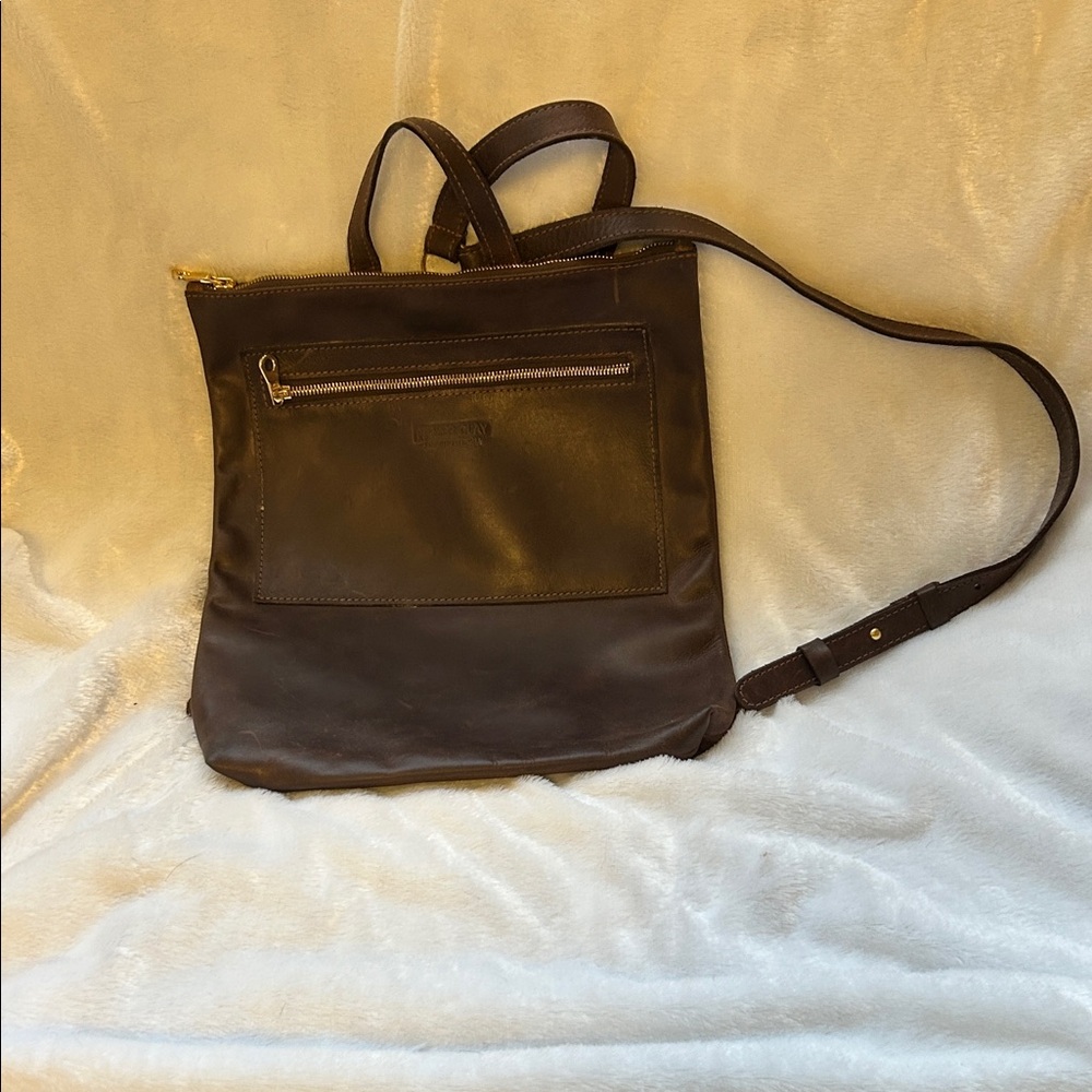 Elegant Dark Brown Leather Messenger Bag